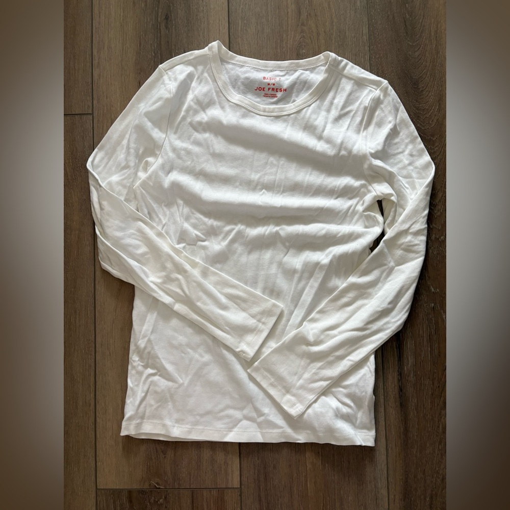 Joe Fresh Women’s White Long Sleeve Tee